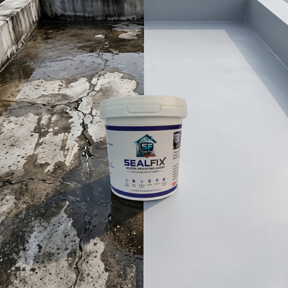 SealFix Waterproofing Agent – Transparent Anti-Leakage Waterproof Coating for Roof, Wall Seepage, Cracks, Marble & Concrete | Free Brush Included