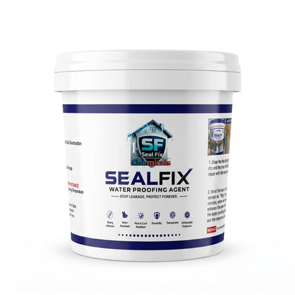 SealFix Waterproofing Agent – Transparent Anti-Leakage Waterproof Coating for Roof, Wall Seepage, Cracks, Marble & Concrete | Free Brush Included