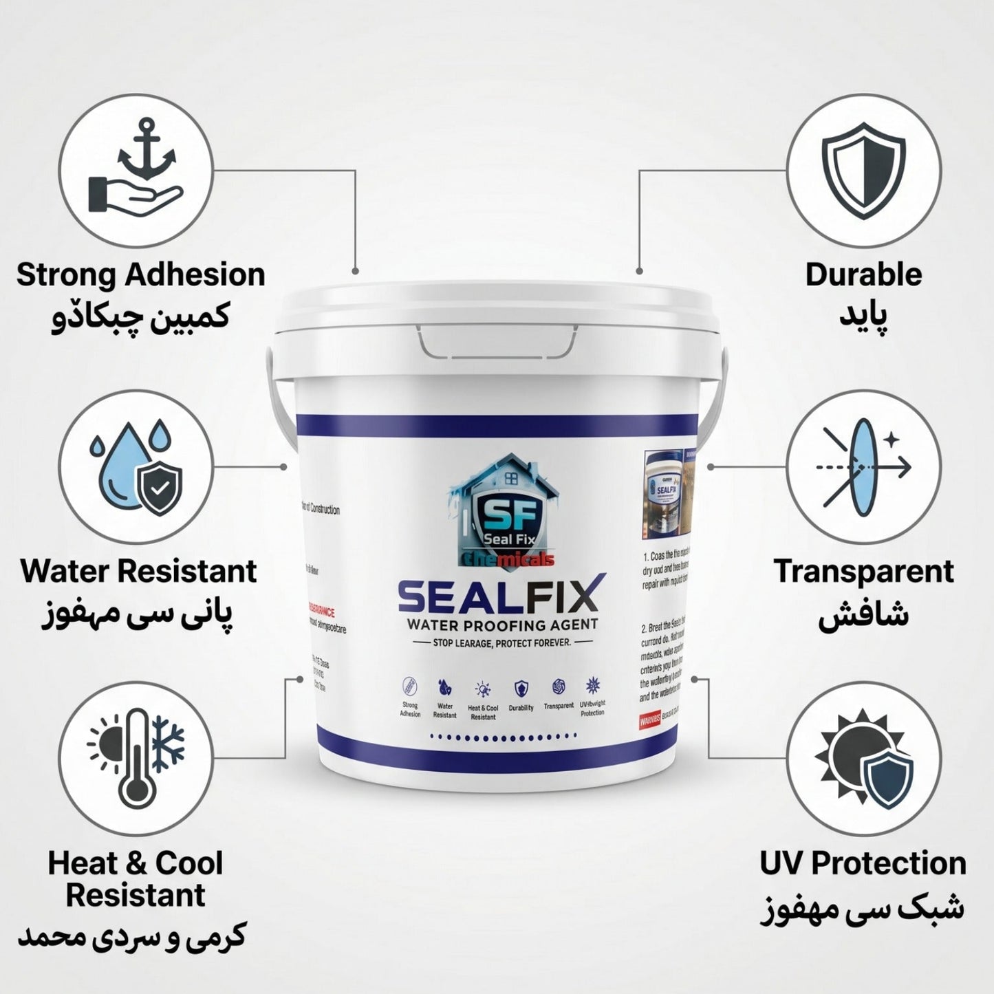 SealFix Waterproofing Agent – Transparent Anti-Leakage Waterproof Coating for Roof, Wall Seepage, Cracks, Marble & Concrete | Free Brush Included