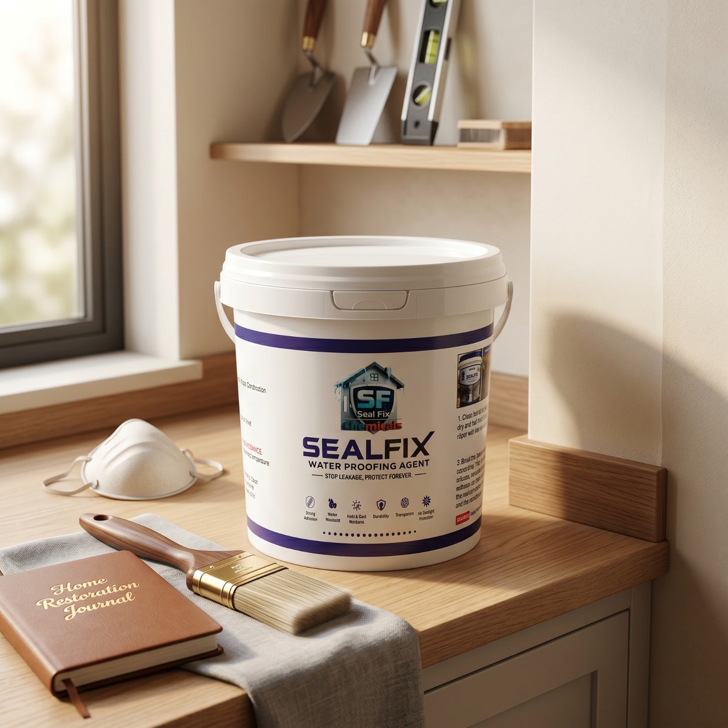 SealFix Waterproofing Agent – Transparent Anti-Leakage Waterproof Coating for Roof, Wall Seepage, Cracks, Marble & Concrete | Free Brush Included