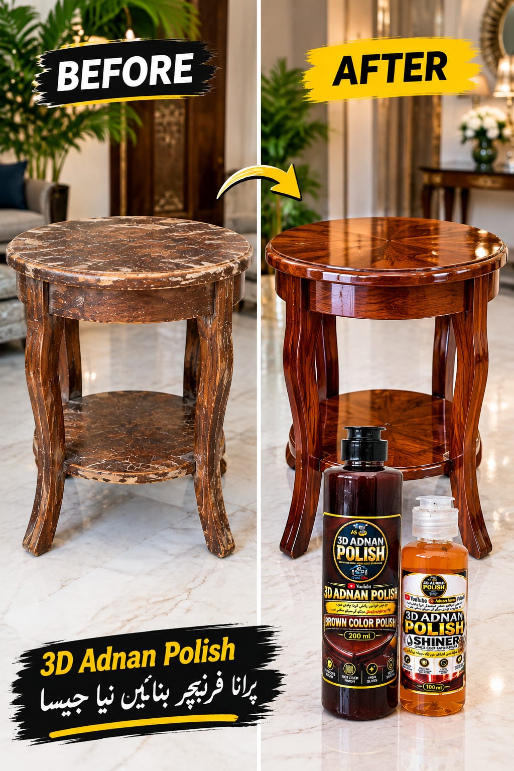 3D Adnan Furniture Polish & Shiner – 200ml + 100ml