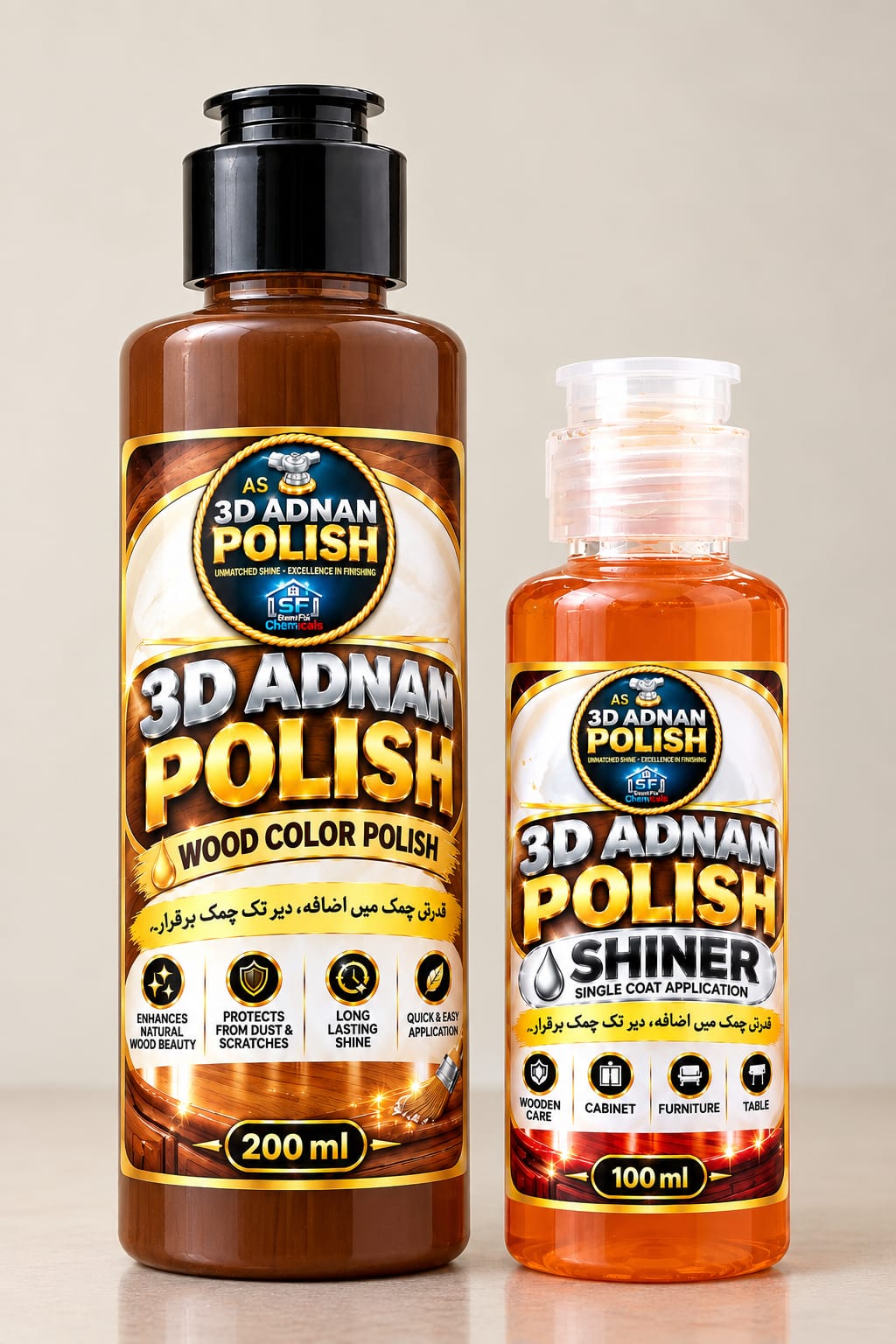 3D Adnan Furniture Polish & Shiner – 200ml + 100ml