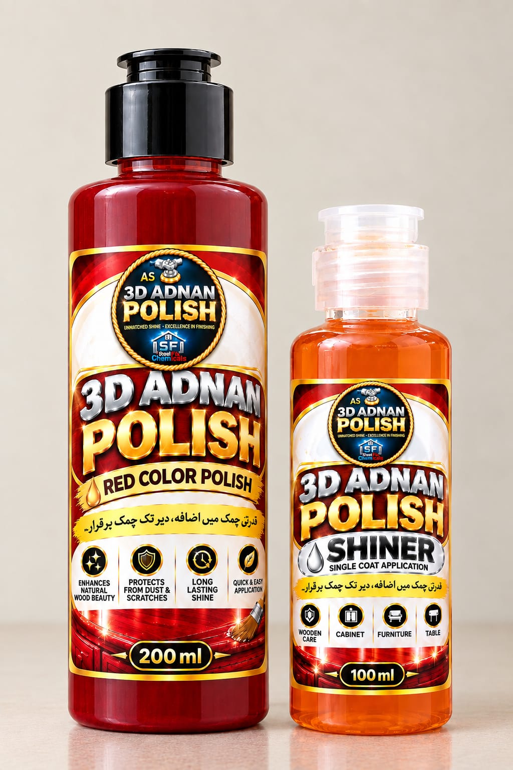 3D Adnan Furniture Polish & Shiner – 200ml + 100ml