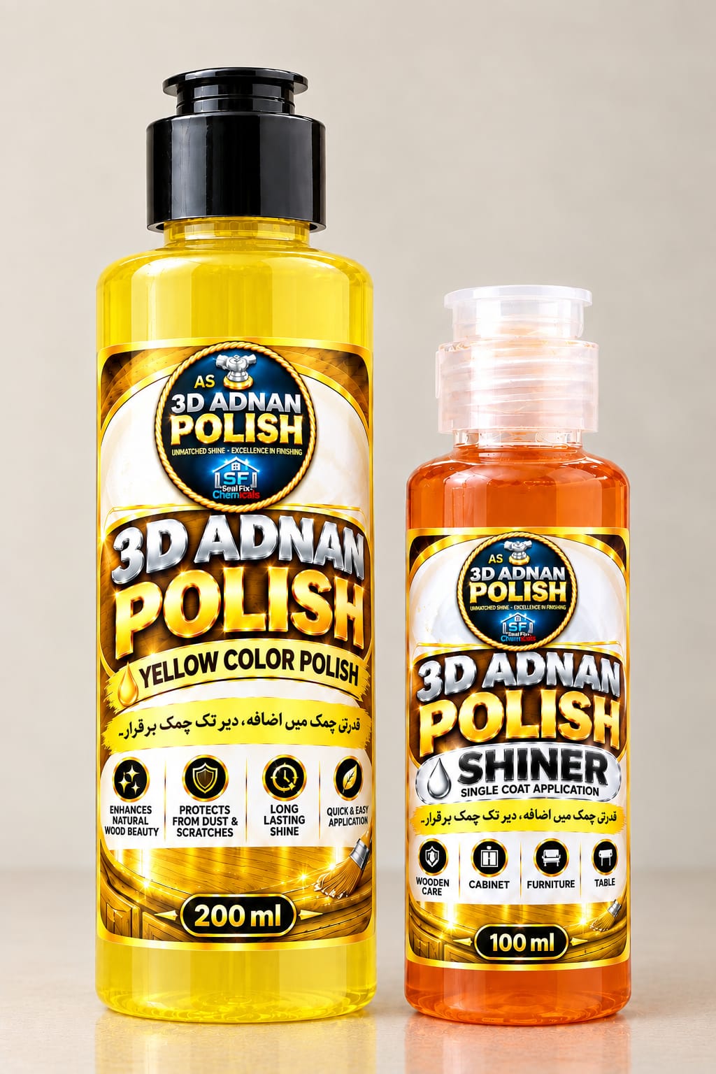 3D Adnan Furniture Polish & Shiner – 200ml + 100ml